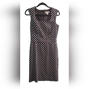 White House Black Market polka dot Cotton Machine Washable Sheath Dress Size 4